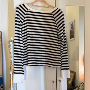 MOTF Sz L Striped Black and White Women's Top
